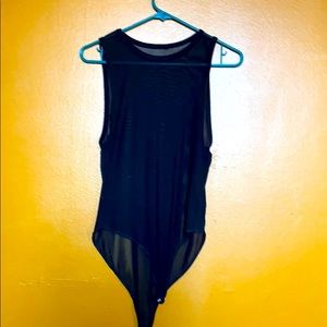 Sheer black bodysuit